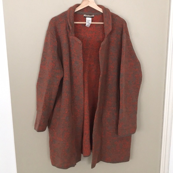 CHIARAMENTE Open Front Duster/Cardigan Wool Blend - Picture 1 of 8